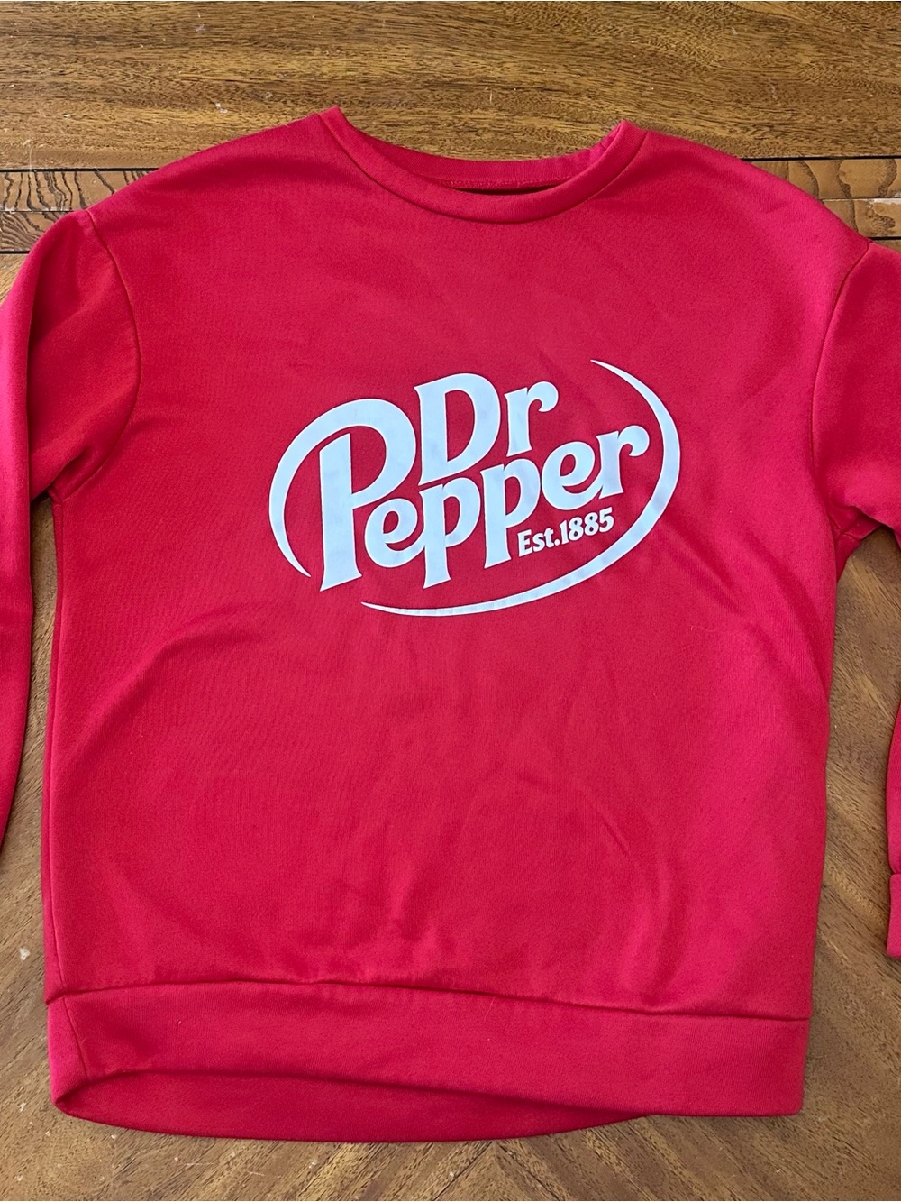 Source Unknown Red Dr Pepper Logo Crewneck Sweatshirt Long Sleeves